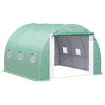 Outsunny Serra a Tunnel 3x3x2m con Porta e 6 Finestre, Doppia Copertura in PE e Struttura in Acciaio