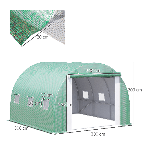 Outsunny-Serra-a-Tunnel-3x3x2m-con-Porta-e-6-Finestre-Doppia-Copertura-in-PE-e-Struttura-in-Acciaio