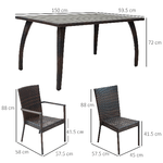 Outsunny-Set-Mobili-da-Giardino-Tavolo-da-Pranzo-6-Sedie-7pz-con-Cuscini-Rattan