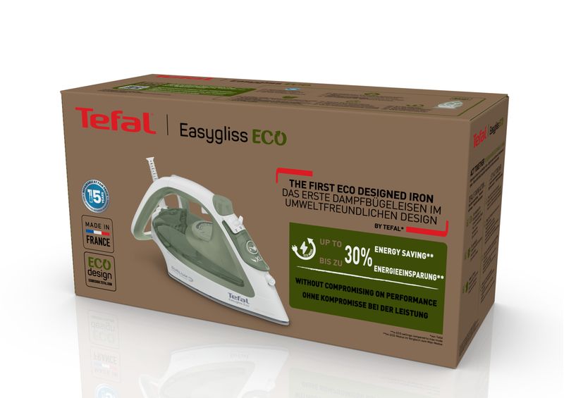 Tefal-Easygliss-Eco-FV5781-Ferro-da-stiro-a-secco-e-a-vapore-Durilium-AirGlide-soleplate-2800-W-Bianco-Verde