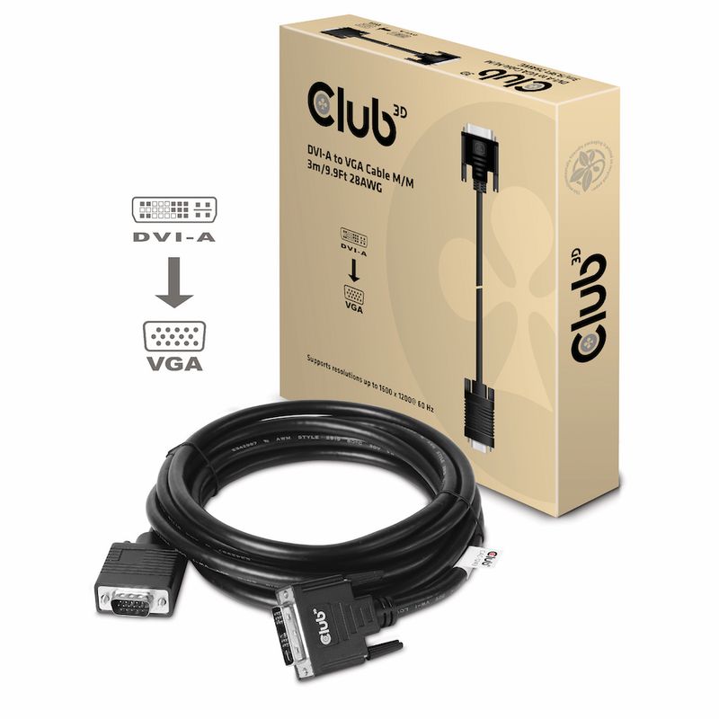 Cavo-DVI-A-VGA-S-S-3m-CLUB-3D-DVI-A-VGA-28AWG