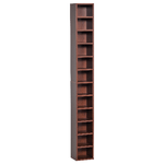 HOMCOM Mobiletto Colonna Libreria da Parete con Mensole in Legno, Marrone, 21x20x175cm