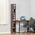 HOMCOM-Mobiletto-Colonna-Libreria-da-Parete-con-Mensole-in-Legno-Marrone-21x20x175cm