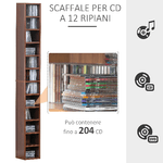 HOMCOM-Mobiletto-Colonna-Libreria-da-Parete-con-Mensole-in-Legno-Marrone-21x20x175cm