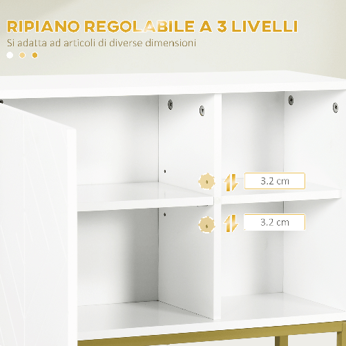 kleankin-Armadietto-Bagno-a-2-Livelli-Montaggio-a-Parete-con-Ripiani-Aperti-in-MDF-Bianco-60x20x51-cm