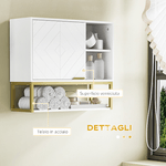 kleankin-Armadietto-Bagno-a-2-Livelli-Montaggio-a-Parete-con-Ripiani-Aperti-in-MDF-Bianco-60x20x51-cm