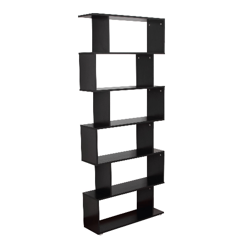 HOMCOM-Libreria-di-Design-in-Legno-80x24x191cm-Nero