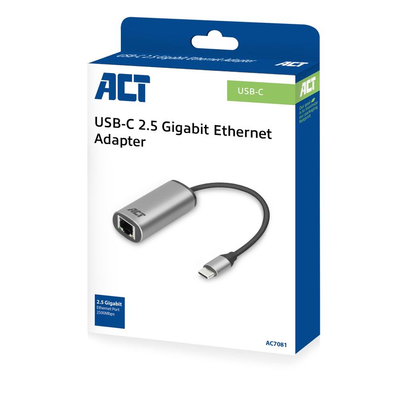 Hub-di-interfaccia-ACT-AC7081-USB-3.2-Gen-1--3.1-Gen-1--Type-C-2500-Mbit-s-Alluminio