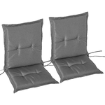 Outsunny Set 2 Pezzi Cuscino per Sedia da Giardino con Schienale Alto in Poliestere, Grigio Scuro, 100 x 48cm