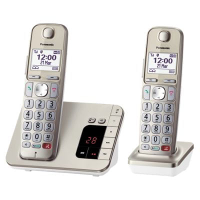 Telefono-cordless-Panasonic-a-tasti-grandi-con-AB-KX-TGE262GN-Duo---champagne