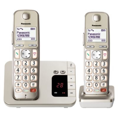 Telefono-cordless-Panasonic-a-tasti-grandi-con-AB-KX-TGE262GN-Duo---champagne