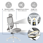 Vinsetto-Sedia-Ergonomica-da-Ufficio-con-Poggiatesta-Inclinazione-e-Altezza-Regolabile-Poltrona-Girevole-Basculante-con-Ruote-e-Schiena-in-Rete-67x65x120-128cm-Grigio