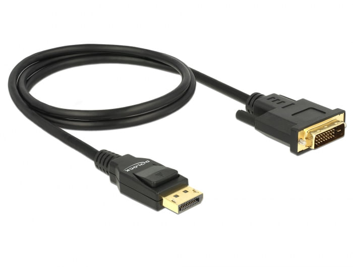 ProduktbeschreibungDelock-Videokabel-DisplayPort-bis-DVI-D-1-m-TypVideokabel-Single-Link--TechnologieDreifach-abgeschirm