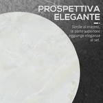 Outsunny-Tavolini-da-Salotto-Set-2-Pezzi-con-Piano-Effetto-Marmo-in-Metallo-Bianco