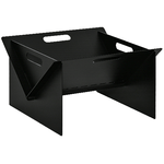 Outsunny Braciere da Giardino in Acciaio Quadrato con Maniglie, 50x45x30cm, Nero