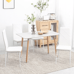 HOMCOM-Set-di-4-Sedie-da-Pranzo-con-Schienale-Alto-in-Finta-Pelle-e-Acciaio-41x50x97cm-Bianco