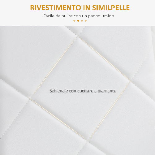 HOMCOM-Set-di-4-Sedie-da-Pranzo-con-Schienale-Alto-in-Finta-Pelle-e-Acciaio-41x50x97cm-Bianco