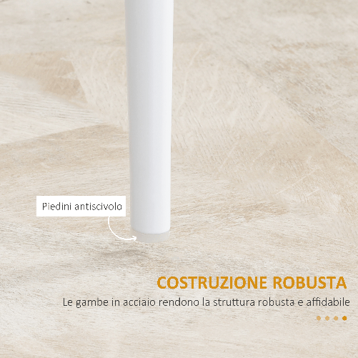 HOMCOM-Set-di-4-Sedie-da-Pranzo-con-Schienale-Alto-in-Finta-Pelle-e-Acciaio-41x50x97cm-Bianco