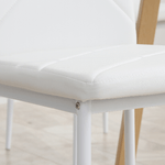 HOMCOM-Set-di-4-Sedie-da-Pranzo-con-Schienale-Alto-in-Finta-Pelle-e-Acciaio-41x50x97cm-Bianco