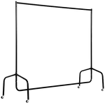 HOMCOM Rella Appendiabiti Attaccapanni in Metallo, Stand per Vestiti con Rotelle, Nero, 150x60x170cm