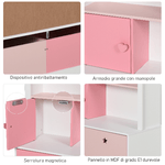 HOMCOM-Libreria-Scaffale-Portagiochi-Rosa-per-Cameretta-Bimbi-e-Ragazzi-con-2-Cassetti-Estraibili-80-x-34-x-130-cm