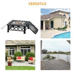 Outsunny-Braciere-da-Giardino-con-Coperchio-Parascintille-e-Griglia-per-Barbecue-in-Metallo-76x76x47cm-Nero