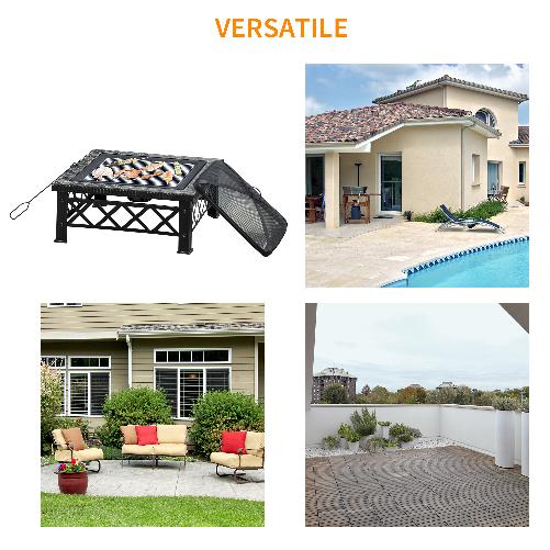 Outsunny-Braciere-da-Giardino-con-Coperchio-Parascintille-e-Griglia-per-Barbecue-in-Metallo-76x76x47cm-Nero