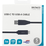 Deltaco USBC-1004M cavo USB 1 m USB 2.0 USB A Nero (DELTACO USBC-1004M)