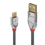 Lindy 36650 cavo USB 05 m USB 2.0 USB A Micro-USB B Grigio (0.5m USB 2.0 Type A to - Micro-B Cable Cromo Line - Warranty