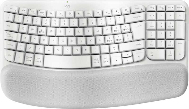 Logitech-Wave-Keys-tastiera-Ufficio-RF-senza-fili---Bluetooth-QWERTY-Italiano-Bianco