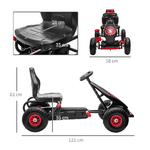 HOMCOM-Go-Kart-a-Pedali-per-Bambini-da-5-12-Anni-con-Sedile-Regolabile-e-Ruote-in-Gonfiabili-Rosso