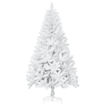 HOMCOM Albero di Natale Bianco con 550 Rami in PVC per Uso Interno, Ø102  x 180cm