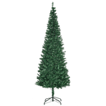 HOMCOM Albero di Natale Artificiale Slim 210cm con 631 Rami Supporto in Metallo