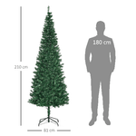 HOMCOM-Albero-di-Natale-Artificiale-Slim-210cm-con-631-Rami-Supporto-in-Metallo