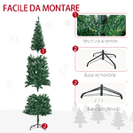 HOMCOM-Albero-di-Natale-Artificiale-Slim-210cm-con-631-Rami-Supporto-in-Metallo