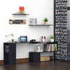 HOMCOM-Scrivania-Angolare-per-Computer-con-Scaffali-Girevole-a-360°Forma-L-in-Legno