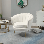 HOMCOM-Poltrona-di-Design-Stile-Vintage-Imbottita-in-Velluto-79x77x77cm-Crema