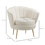 HOMCOM-Poltrona-di-Design-Stile-Vintage-Imbottita-in-Velluto-79x77x77cm-Crema