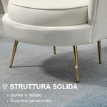 HOMCOM-Poltrona-di-Design-Stile-Vintage-Imbottita-in-Velluto-79x77x77cm-Crema