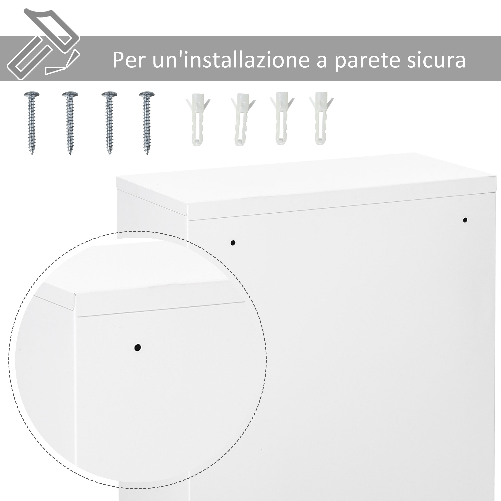 kleankin-Armadietto-Medicinali-a-3-Livelli-in-Acciaio-con-2-Chiavi-e-Montaggio-a-Parete-40x18x60-cm-Bianco