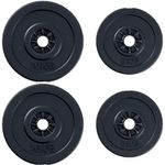 HOMCOM Set di 4 Dischi Pesi per Bilanciere e Manubri Peso Totale 30kg, 2x5kg e 2x10kg, Nero