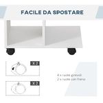 HOMCOM-Tavolino-da-Salotto-a-C-con-2-Ripiani-Aperti-e-4-Ruote-Girevoli-in-Truciolato-45x35x58cm-Bianco