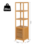 HOMCOM-Mobile-a-Colonna-per-Bagno-in-Bambu-con-4-Ripiani-e-un-Armadietto-36x33x140cm