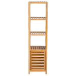 HOMCOM-Mobile-a-Colonna-per-Bagno-in-Bambu-con-4-Ripiani-e-un-Armadietto-36x33x140cm