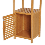 HOMCOM-Mobile-a-Colonna-per-Bagno-in-Bambu-con-4-Ripiani-e-un-Armadietto-36x33x140cm