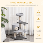 PawHut-Albero-per-Gatti-di-3-livelli-con-Topolino-Grigio-48x48x100cm