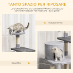 PawHut-Albero-per-Gatti-di-3-livelli-con-Topolino-Grigio-48x48x100cm