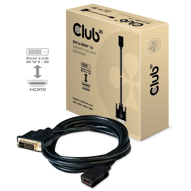 Cavo-video-Club-3D-HDMI-DVI-2m-asst