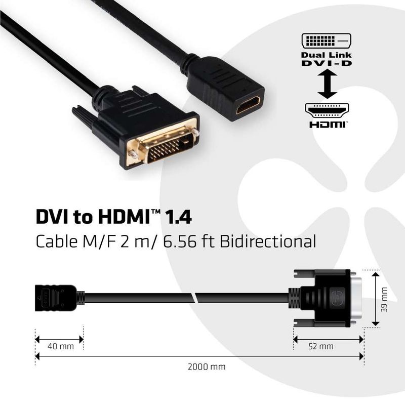 Cavo-video-Club-3D-HDMI-DVI-2m-asst