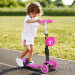 HOMCOM-Monopattino-3-Ruote-per-Bambini-Sedile-e-Maniglione-Altezza-Regolabile